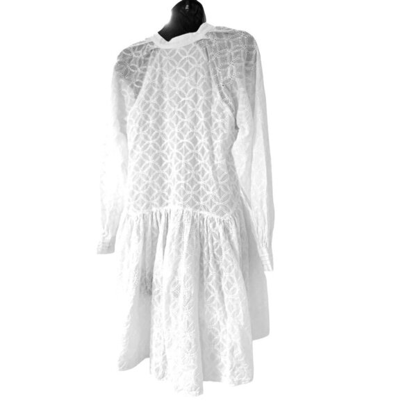 ASA dress white med eyelet fully lined cotton 35 ch 35 Long - Picture 7 of 16